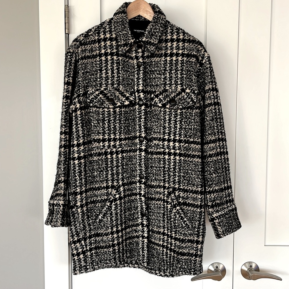 The Kooples Paris British Tweed Jacket- NWT- Black/ Navy- Size MEDIUM